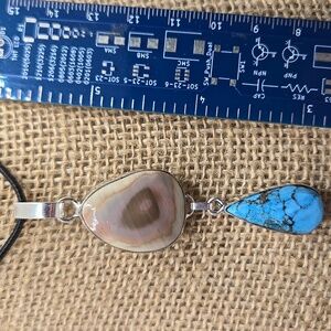 Turquoise and Botswana Agate  Pendant NWOT #333